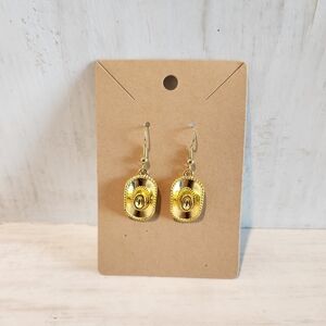 Elegant Gold  Cowgirl Hat Dangle Earrings